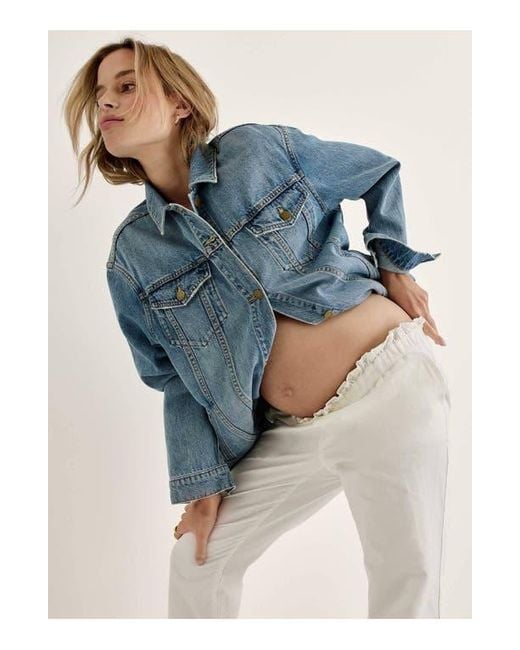 Hatch Collection Blue The Classic Maternity Jean Jacket