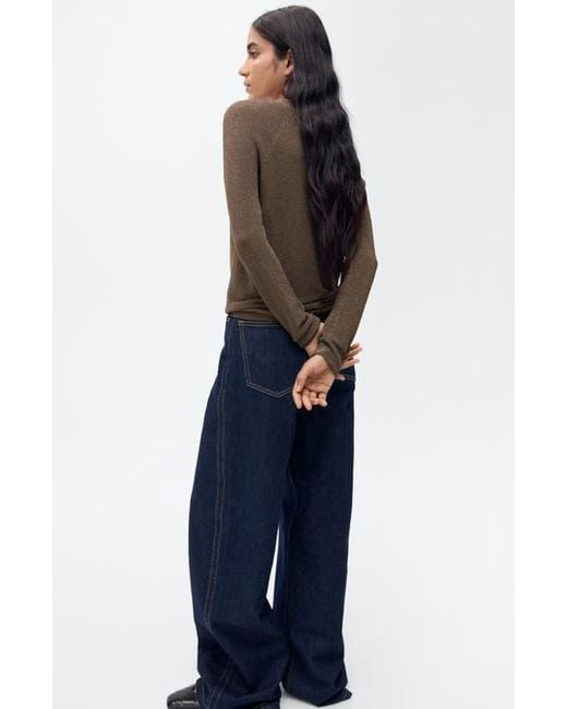 Mango Black Metallic Sweater