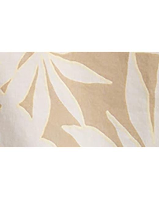 Quiksilver Natural Palm Trip Classic Leaf Print Short Sleeve Cotton Button-Up Shirt for men