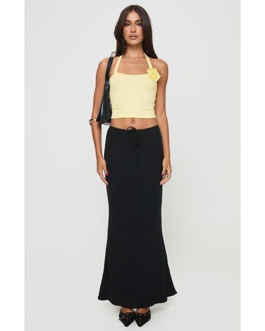 Princess Polly Black You'Ve Got The Love Rosette Halter Top