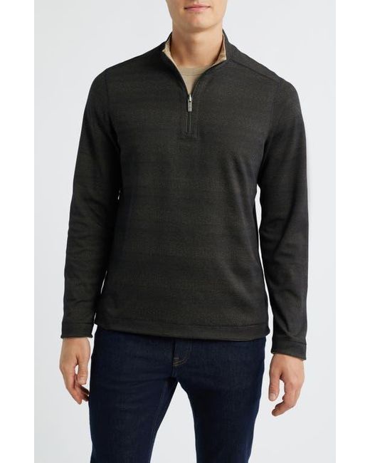 Johnston & Murphy Black Xc4 Reversible Performance Quarter Zip for men