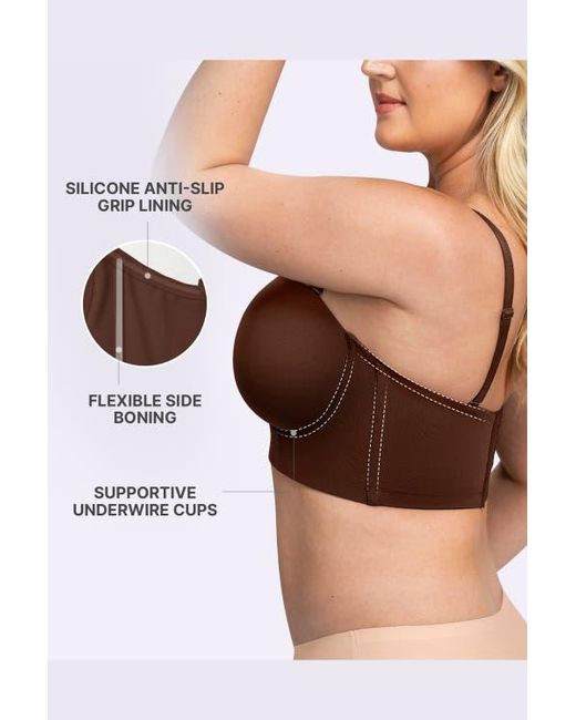Shapellx Black Strapless Convertible Underwire Bra Full Coverage