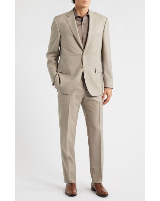 Canali Natural Siena Regular Fit Solid Tan Wool Suit for men