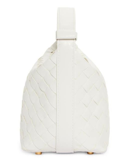 Bottega Veneta White Candy Wallace Intrecciato Handheld Pouch