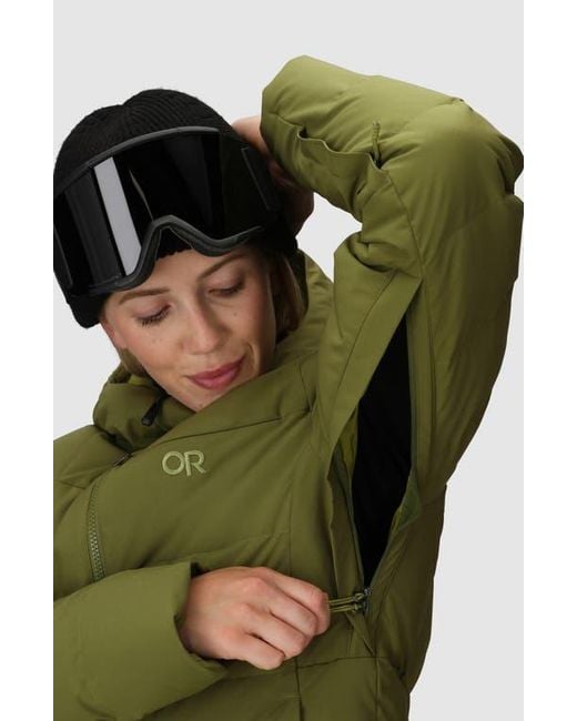 Outdoor Research Green Snowcrew Down Jacket