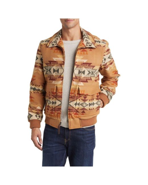 Pendleton Multicolor Colton Jacquard Wool Jacket for men