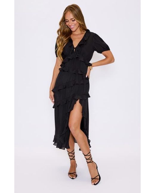Vici Collection Black Noir Nights Ruffle Dress