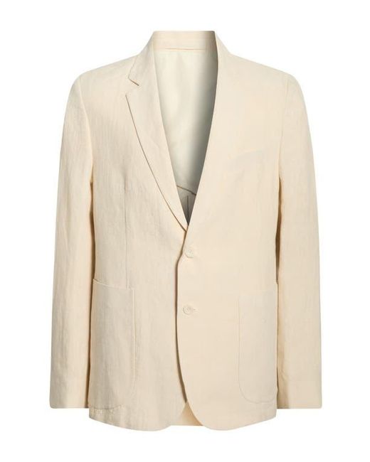 Percival Natural Tailored Fit Solid Linen Blazer for men