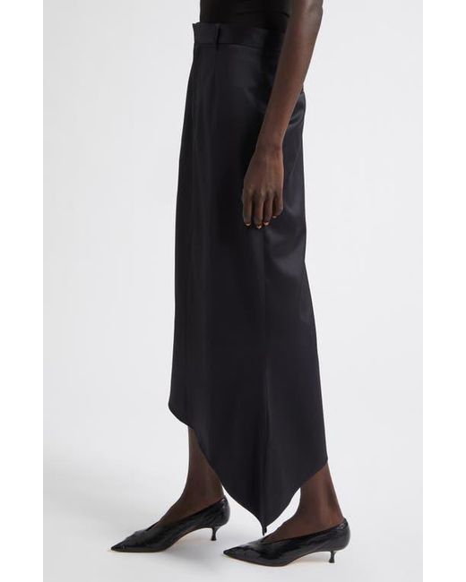 GRACE LING Black Tailored Angular Stretch Wool Skirt