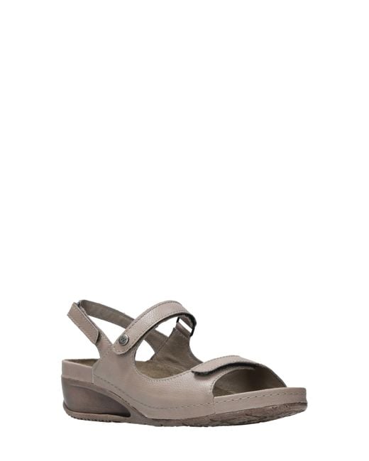 Wolky Pica Slingback Wedge Sandal in White | Lyst