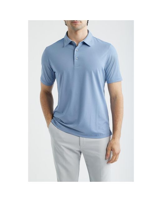 Scott Barber Blue Micro Stripe Polo for men