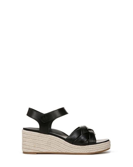 Vionic Black Saratoga Wedge Espadrille Sandal