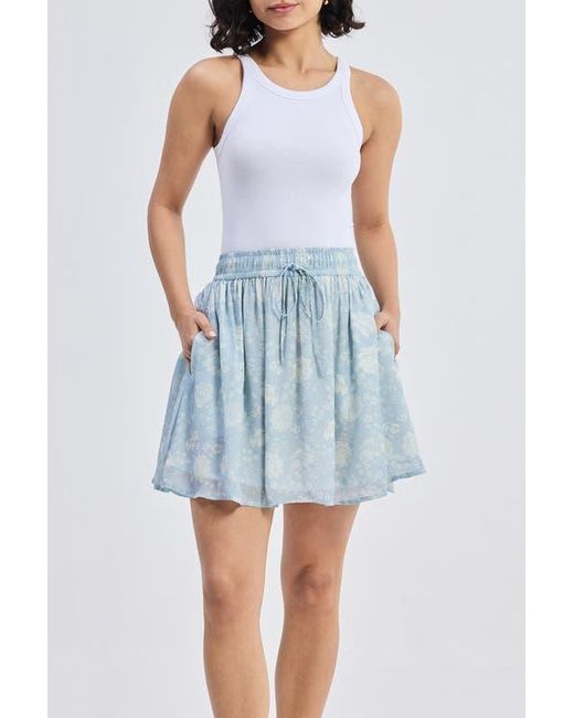 REISTOR Blue Drawstring Short Skirt