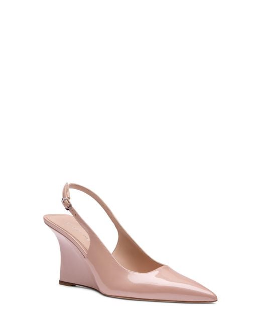 Stuart Weitzman Pink Vinnie Slingback Wedge 85