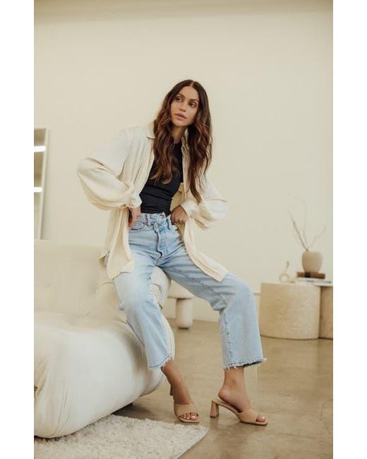 Open Edit White Jaydin Slide Sandal