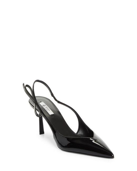 Prada Black Bow Ponted Toe Slingback Pump