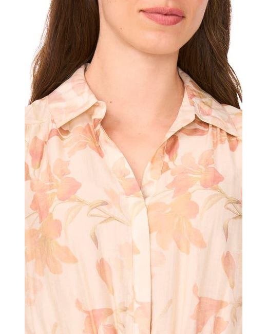 Halogen® Multicolor Ruffle Drawstring Waist Shirtdress