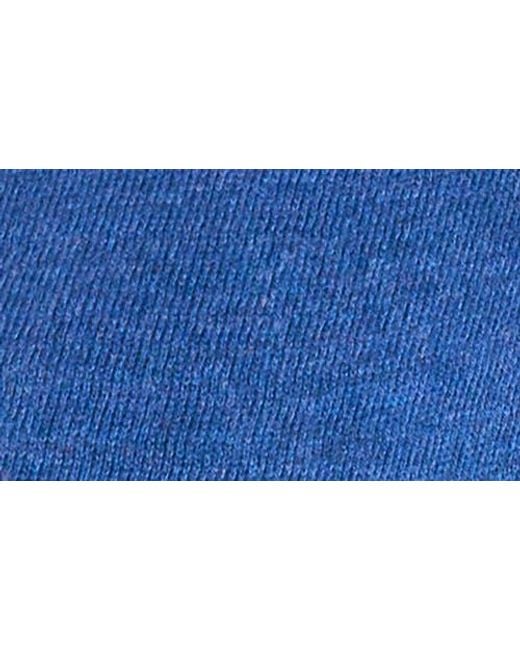 Halogen® Blue Button Cuff Crewneck Sweater