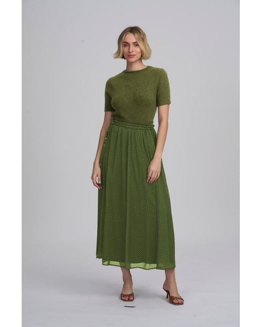 Elle Collection Green Moss Yarn Shell