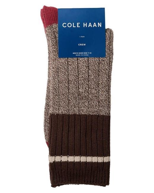 Cole Haan Brown Casual Rib Crew Socks for men