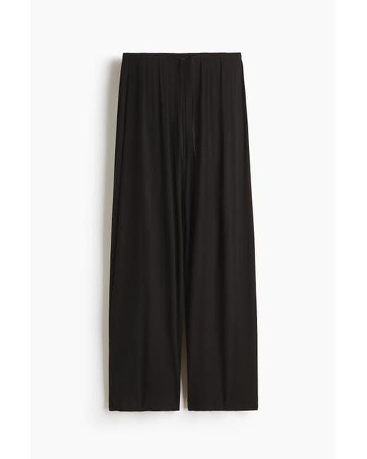 H&M Black Jersey Drawstring Pants
