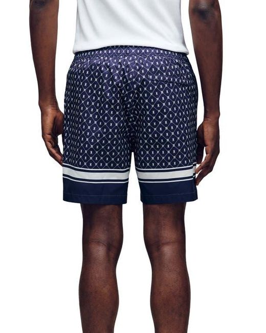 Psycho Bunny Blue Hunter Bunny Print Swim Trunks for men