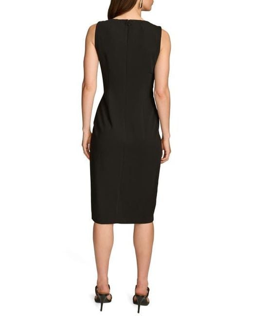 Donna Karan Black Caddy Crepe Midi Dress