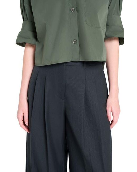 Twp Green Avery Wool Blend Wide Leg Pants
