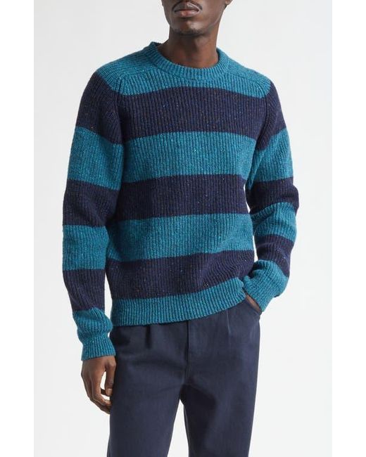 Noah Stripe Donegal Wool Sweater in Blue for Men | Lyst