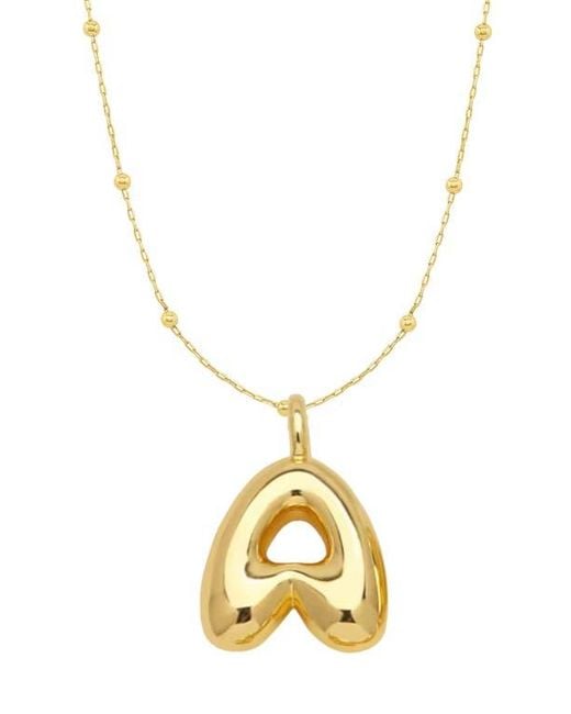 Emma Rae Metallic 14K Plated Bubble Initial Pendant Necklace