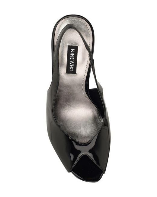 Nine West Black Pretta Slingback Peep Toe Pump