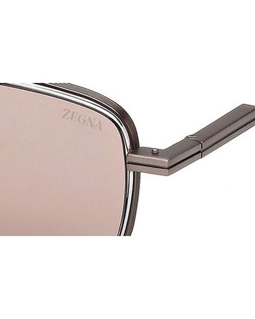 Zegna Pink 54Mm Rectangular Sunglasses for men