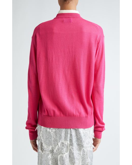 Erdem Pink Silk & Cotton Convertible Cardigan