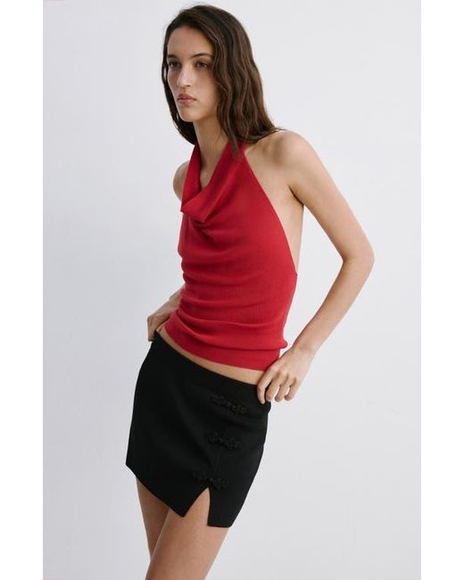 Mango Black Side Slit Miniskirt