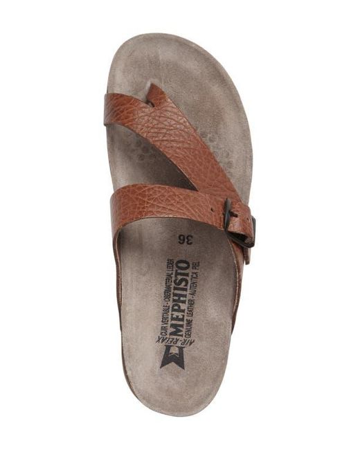 Mephisto Brown Helen Toe Loop Sandal