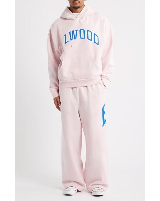 Elwood Pink Fireside Distressed Logo Hoodie for men