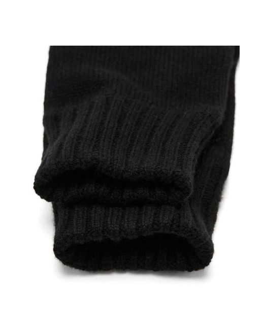Mango Black Two-Tone Knit Gloves for men