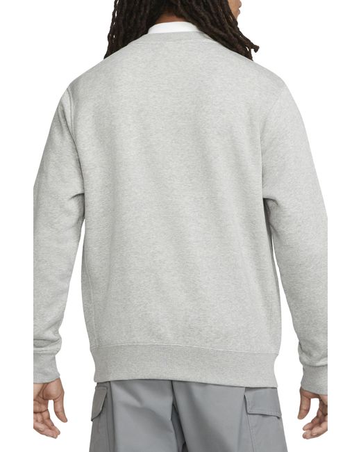 Nike Gray Fleece Graphic Pullover Sweatshirt for men