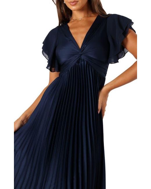 Petal & Pup Blue Nova Flutter Sleeve Midi Dress