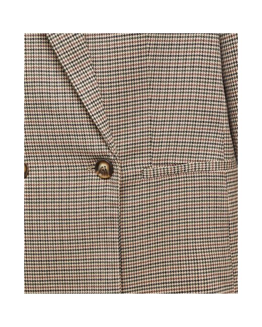Mango Brown Houndstooth Double Breasted Blazer