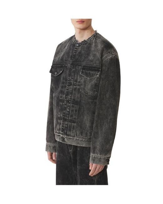 Lanvin Black Loose Fit Washed Denim Jacket for men
