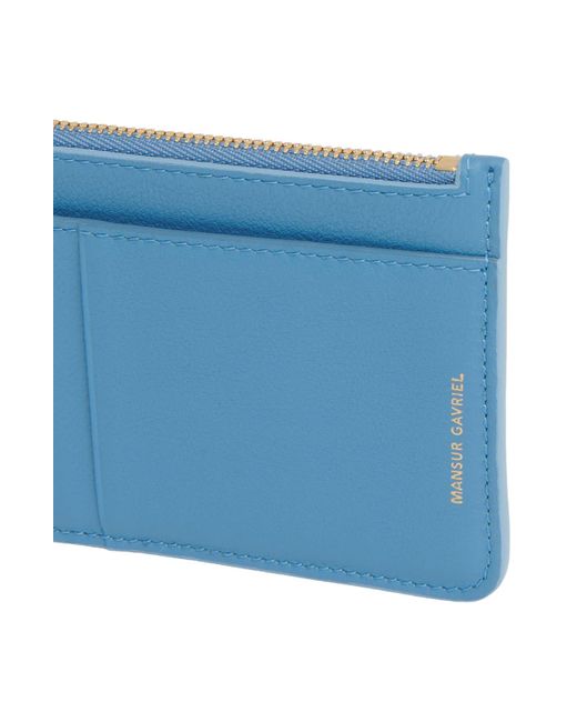 Mansur Gavriel Blue Leather Zip Card Holder