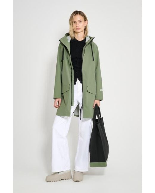 Stutterheim Green Mosebacke Patch Matte Raincoat