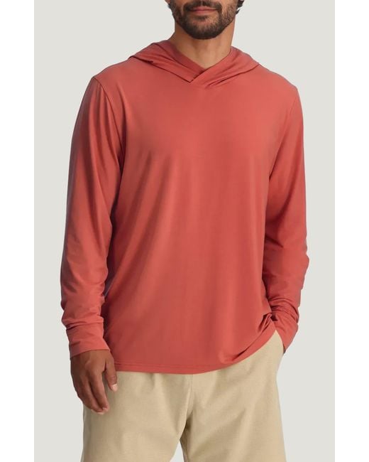Free Fly Red Elevate Lightweight Performance Hoodie for men