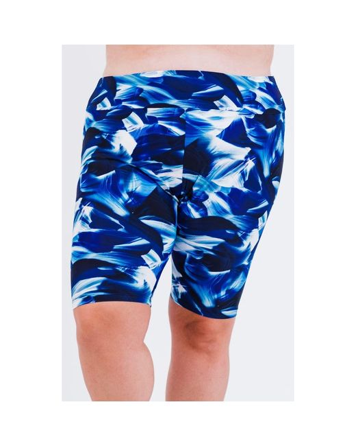 Calypsa Blue Plus Size Long Bike Swim Shorts