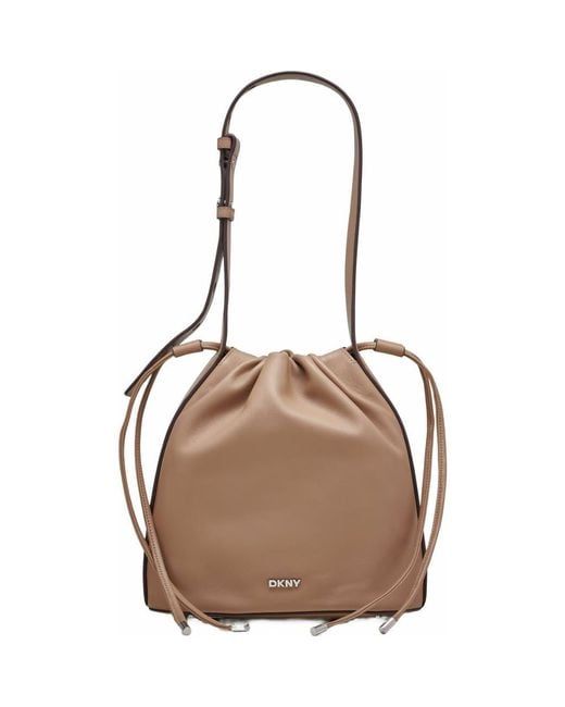 DKNY Brown Channing Drawstring Bag