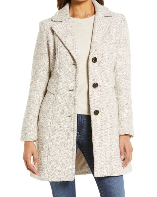 Gallery A-line Coat in Natural | Lyst