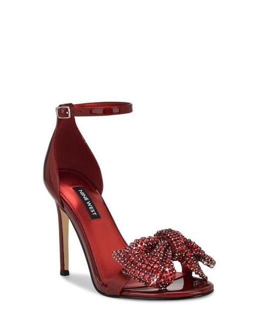Nine West Red Tansie Ankle Strap Sandal
