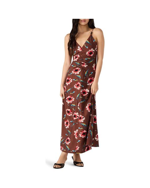 Steve Madden Red Monroe Ruched Maxi Dress