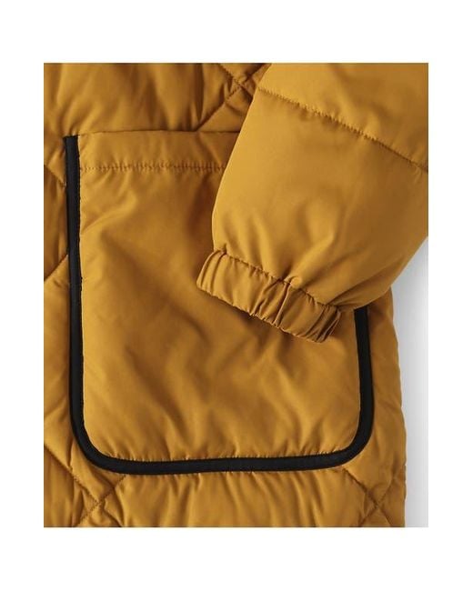 Lands' End Yellow Featherfree Insulated Diamond Quilted Maxi Coat